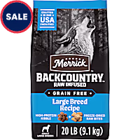 Merrick Backcountry Grain Free Kibble with Freeze Dried Raw Pieces, Large Breed Recipe Adult Dry Dog Food