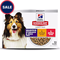 Hill's Science Diet Adult Sensitive Stomach & Sensitive Skin Chicken & Salmon Canned Dog Food Variety Pack