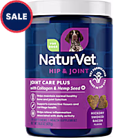 NaturVet Hickory Smoked Bacon Flavor, Joint Care Plus with Hemp Seed Hip & Joint Supplement for Dogs