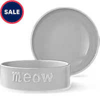 PetShop by Fringe Studio Sculpt Meow Gray Pet Bowl