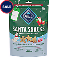 Blue Buffalo Oven-Baked with Natural Ingredients, Oatmeal & Cinnamon Santa Snacks Crunchy Dog Biscuits