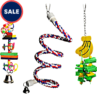 A&E Cage Company Happy Beaks Toy Bundle for Small Birds