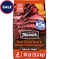 Merrick Premium Grain Free Wholesome and Natural Kibble, Real Texas Beef and Sweet Potato Dry Adult Dog Food