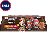Merrick Chunky Grain Free Premium and Wholesome Beef and Chicken Recipes Canned Dog Food Variety Pack