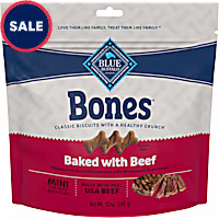 Blue Buffalo Bones Natural Crunchy Biscuits Mini Beef Dog Treats