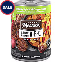 Merrick BBQ Grain Free Slow-Cooked Kentucky Style with Chopped Lamb Wet Dog Food