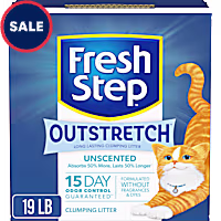 Fresh Step Outstretch Long Lasting Clumping Cat Litter Simply Unscented, Activated Charcoal Litter Lasts 50% Longer