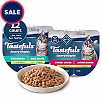 Blue Buffalo Tastefuls Savory Singles Salmon and Tuna Natural Wet Cat Food Cuts in Gravy Variety Pack