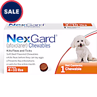 NexGard (afoxolaner) Flea and Tick Soft Beef Flavored Oral Chewables for Dogs 4 - 10 lbs. (Orange)