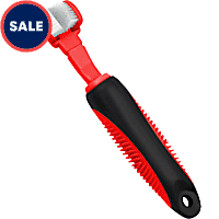 Pet Life 'Denta-Clean' Red Dual-Sided Action Bristle Pet Toothbrush