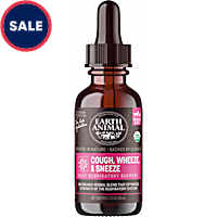 Earth Animal Natural Remedies Cough, Wheeze & Sneeze Liquid Homeopathic Respiratory Supplement for Dogs & Cats