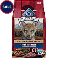 Blue Buffalo Wilderness High-Protein Red Meat & Grains Rocky Mountain Recipe Dry Food for Puppies