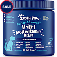 Zesty Paws Chicken Senior Advanced 11-in-1 Multivitamin Bites Soft Chews for Dogs