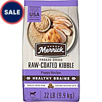 Merrick Healthy Grains Chicken and Brown Rice Freeze Dried Raw Coated Kibble, Natural High Protein Puppy Food