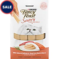 Fancy Feast  Savory Puree Naturals With Natural Salmon & Tuna in Demi-Glace Squeezable Tube Cat Treats