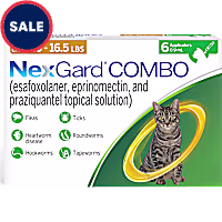 NexGard Combo (esafoxolaner, eprinomectin, and praziquantel topical solution) for Cats 5.6 - 16.5 lbs. (Yellow)