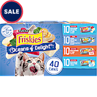 Purina Friskies Wet Cat Food Variety Pack, Oceans of Delight Flaked and Prime Filets
