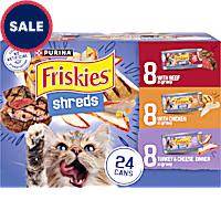 Friskies Shreds With Beef, Chicken, Turkey and Cheese Dinner Gravy Wet Cat Food Variety Pack