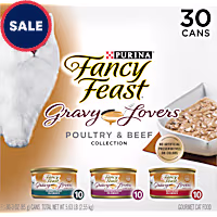 Purina Fancy Feast Gravy Lovers Poultry and Beef Grilled Gourmet Wet Cat Food Variety Pack