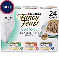 Fancy Feast Pate Seafood Classic Collection Grain Free Wet Cat Food Variety Pack