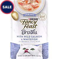 Fancy Feast Lickable Creamy Wild Salmon and Whitefish Wet Cat Food Broth Topper
