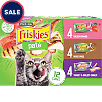 Purina Friskies Salmon Dinner, Turkey, Giblets Dinner and Mixed Grill Wet Cat Food Pate Variety Pack