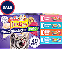 Purina Friskies Seafood and Chicken Pate Favorites Wet Cat Food Pate Variety Pack