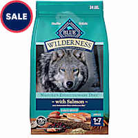 Blue Buffalo Wilderness Natural High Protein Plus Wholesome Grains, Salmon Adult Large Breed Dry Dog Food