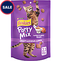 Friskies Party Mix Gravy-licious Crunch Turkey and Gravy Flavors Cat Treats
