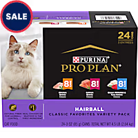 Purina Pro Plan Hairball Formula Control, Hairball Control Entrees Wet Cat Food Variety Pack
