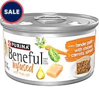 Purina Beneful Infused Wet Dog Food Pate with Real Chicken, Carrots and Spinach with Fish Oil for Dogs