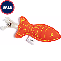 Jupiter Orange Embroidered Felt Fish Catnip Toy