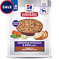 Hill's Science Diet Adult Sensitive Stomach & Sensitive Skin Turkey & Vegetables Stew Wet Dog Food