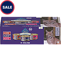Blue Buffalo Wilderness Chicken, Salmon, Turkey High Protein, Adult Pate Wet Cat Food Variety Pack