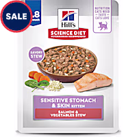 Hill's Science Diet Kitten Sensitive Stomach & Sensitive Skin Salmon & Vegetables Stew Wet Cat Food