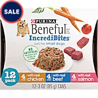 Purina Beneful IncrediBites with Real Beef, Chicken or Salmon Small Breed Wet Dog Food Variety Pack