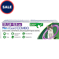 NexGard Combo (esafoxolaner, eprinomectin, and praziquantel topical solution) for Cats 1.8 - 5.5 lbs. (Purple)