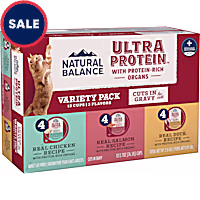 Natural Balance Ultra Protein Chicken, Duck and SalmonWet Cat Food Cuts in Gravy Variety Pack