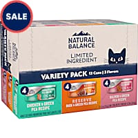 Natural Balance Limited Ingredient Chicken, Duck and Salmon Wet Cat Food Pate Variety Pack