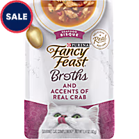 Purina Fancy Feast Broth Topper Seafood Bisque & Accents of Real Crab Lickable Wet Cat Food