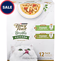 Purina Fancy Feast Chicken Broth Complement Lickable Grain Free Wet Cat Food Variety Pack