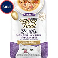 Purina Fancy Feast Broth Topper Classic with Skipjack Tuna & Vegetables Lickable Senior Wet Cat Food