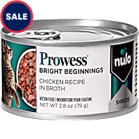 Nulo Prowess Bright Beginnings for Kittens Chicken Shreds in Broth Cat Food