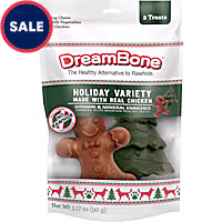 DreamBone Holiday Made with Real Vegetables and Chicken, Rawhide-Free Chews for Dogs Variety Pack