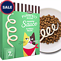 Merrick Purrfect Bistro Alfredo Recipe Sauce Wet Cat Treats, Delicious for Snacking or Cat Food Topper
