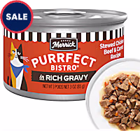 Merrick Purrfect Bistro Stewed Chicken, Beef and Carrot Recipe in Gravy, High Protein Natural Wet Cat Food