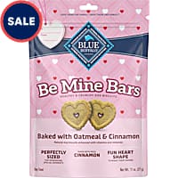 Blue Buffalo Baked with Oatmeal & Cinnamon Be Mine Bars Heart-Shaped Natural Valentine's Crunchy Dog Treats