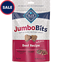 Blue Buffalo Jumbo Bits Soft & Chewy Anytime Treats Mineral Enhanced for Flavor Beef Recipe Natural Dog Treats