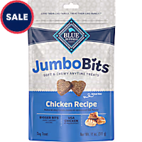 Blue Buffalo Jumbo Bits Soft & Chewy Anytime Treats Mineral Enhanced for Flavor Chicken Recipe Natural Dog Treats