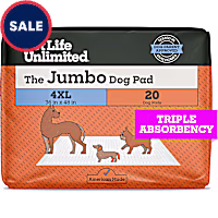 Pet Life Unlimited Jumbo Dog Pads, 36" X 48", 4X-Large, Count of 20